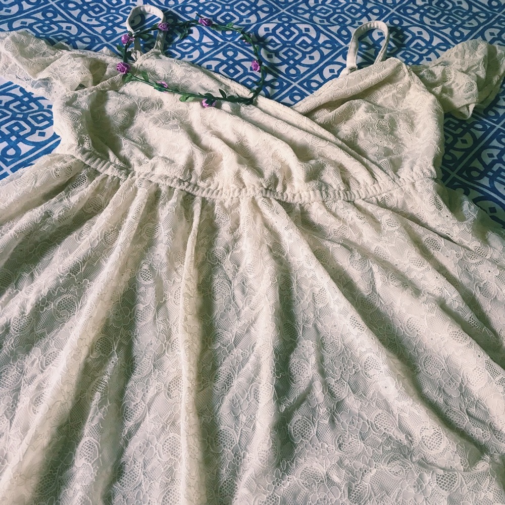 Ivory Lace Skater Dress (Torrid) - Picture 1 of 3
